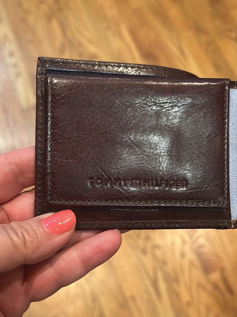 Tommy Hilfiger Brown Leather Card & Key Holder